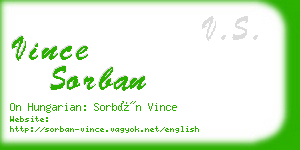 vince sorban business card